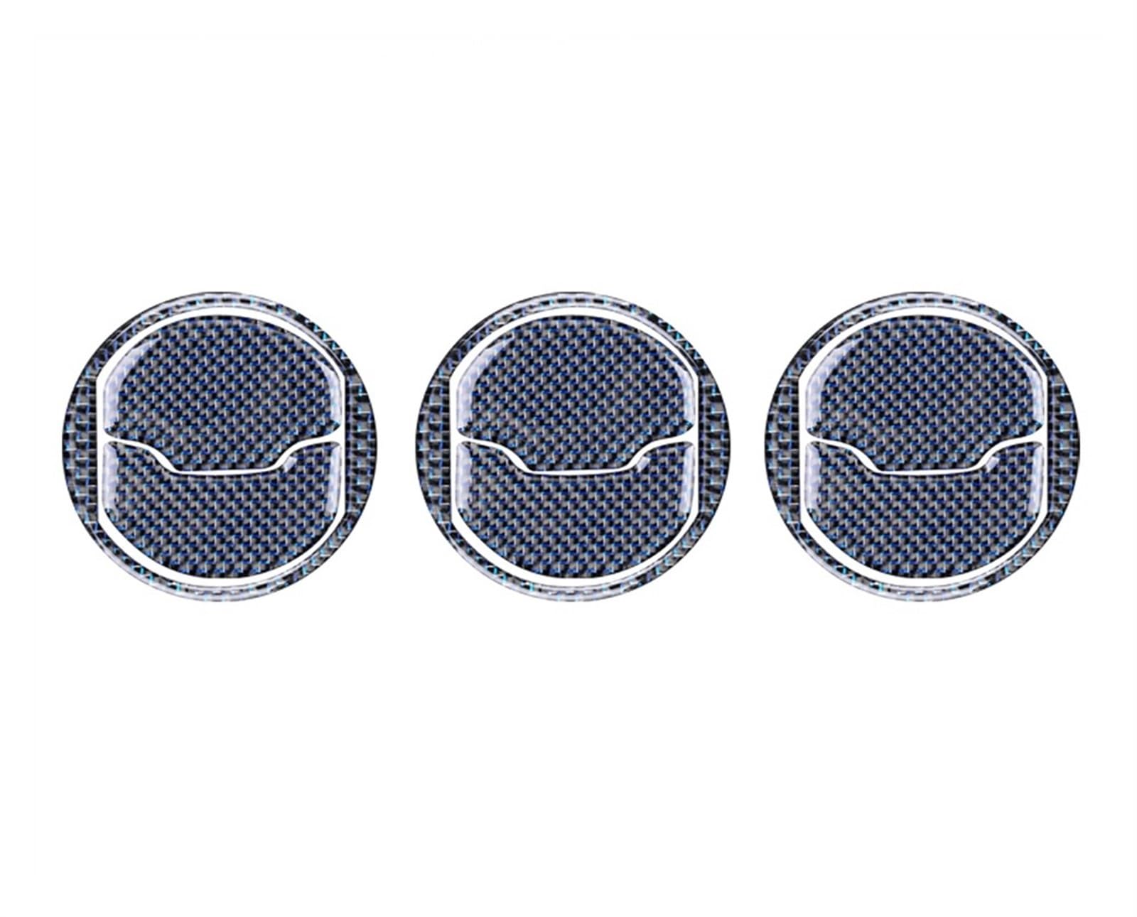 for Mustang 2015-2021 Interior Accessories Carbon Fiber Speed ​​Car Central Control Air Outlet Vent Panel Sticker Automotive Parts(Blue)