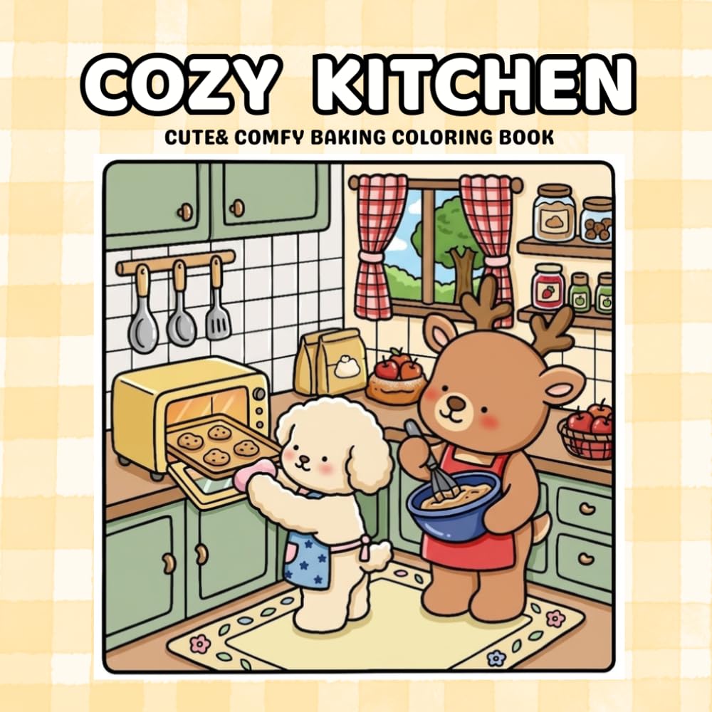 COZY KITCHEN: CUTE & COMFY BAKING COLORING BOOK