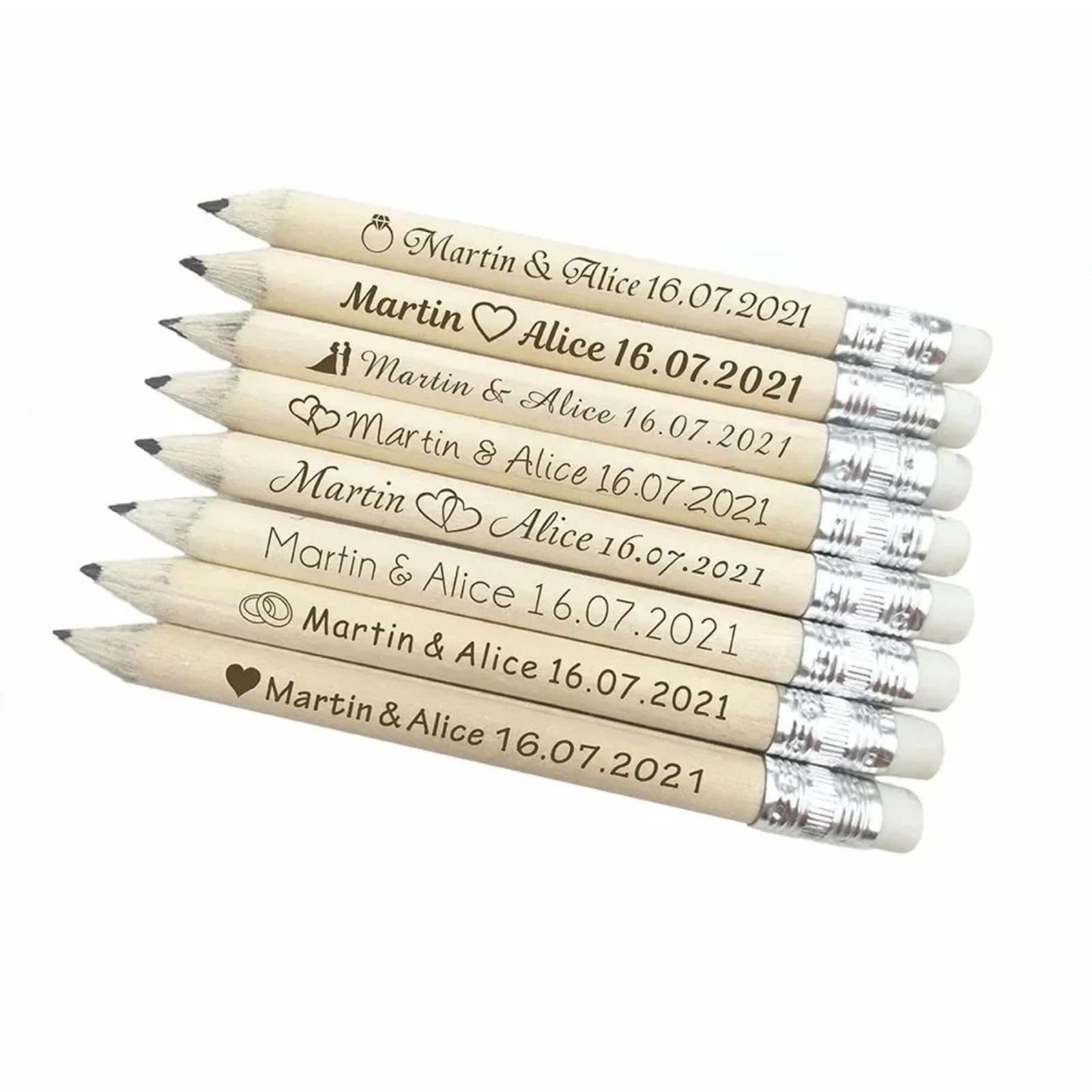 XFZDKJSD Custom Engraved Pencils,Personalized Wooden Pencils, Wedding Favors,Gift For Guest,Customized Pencils,Custom Pencils Personalized (100Pcs)
