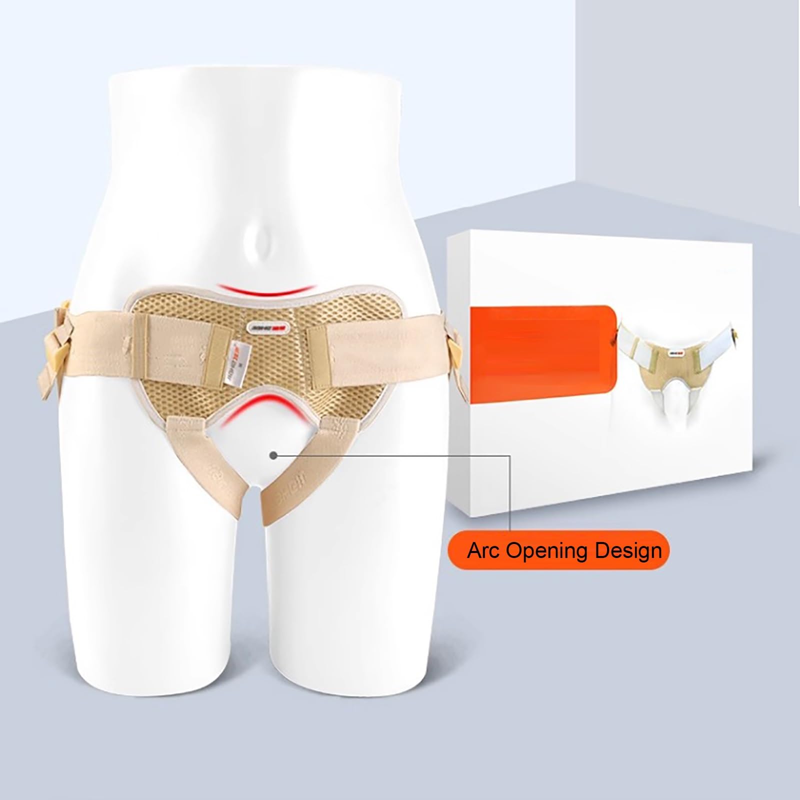 Cintura per Ernia Inguinale Singola/Doppia, Cintura Ernia Inguinale Uomo e Donna, Supporto Inguinale con 4 Cuscinetti di Compressione Rimovibili Pre e Post Operatoria(Small)