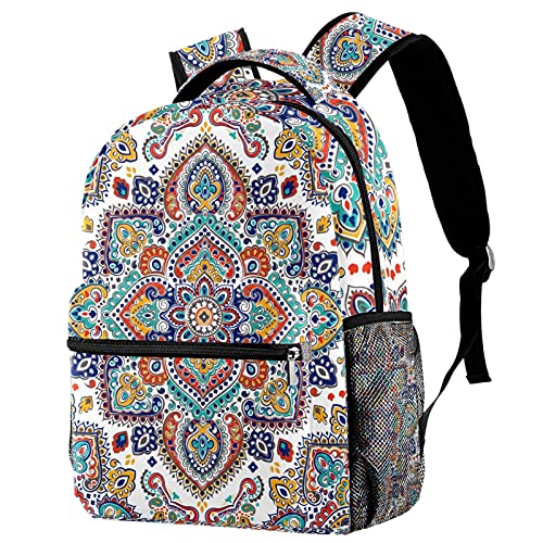 Sac à dos ordinateur grande capacité vintage floral pour femme et homme avec zip robuste