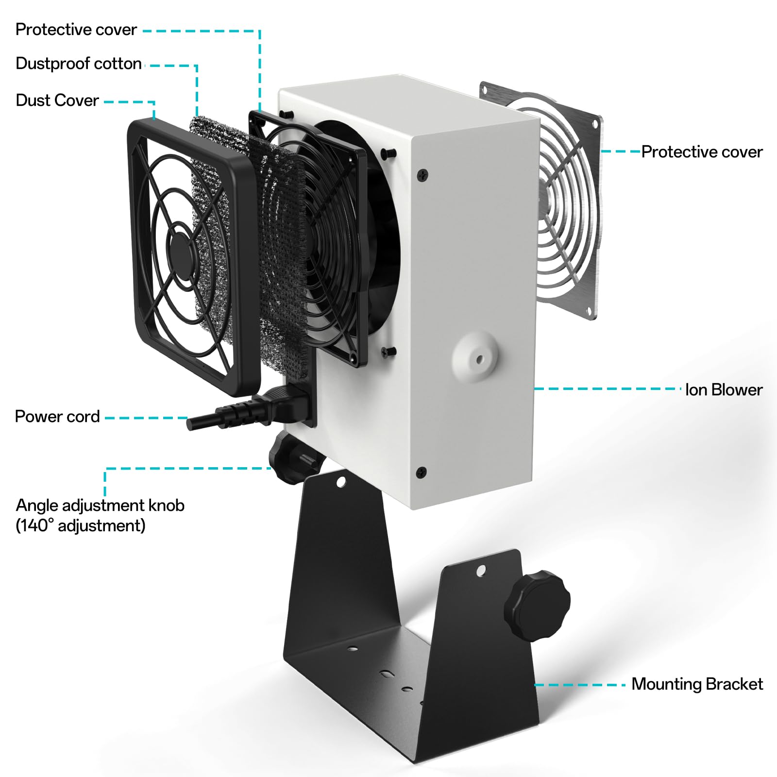 BK5600S Ventilador de iones antiestático, ventilador eléctrico de iones, eliminador estático, mantenimiento de fabricación electrónica, laboratorio de investigación científica, embalaje de chips para