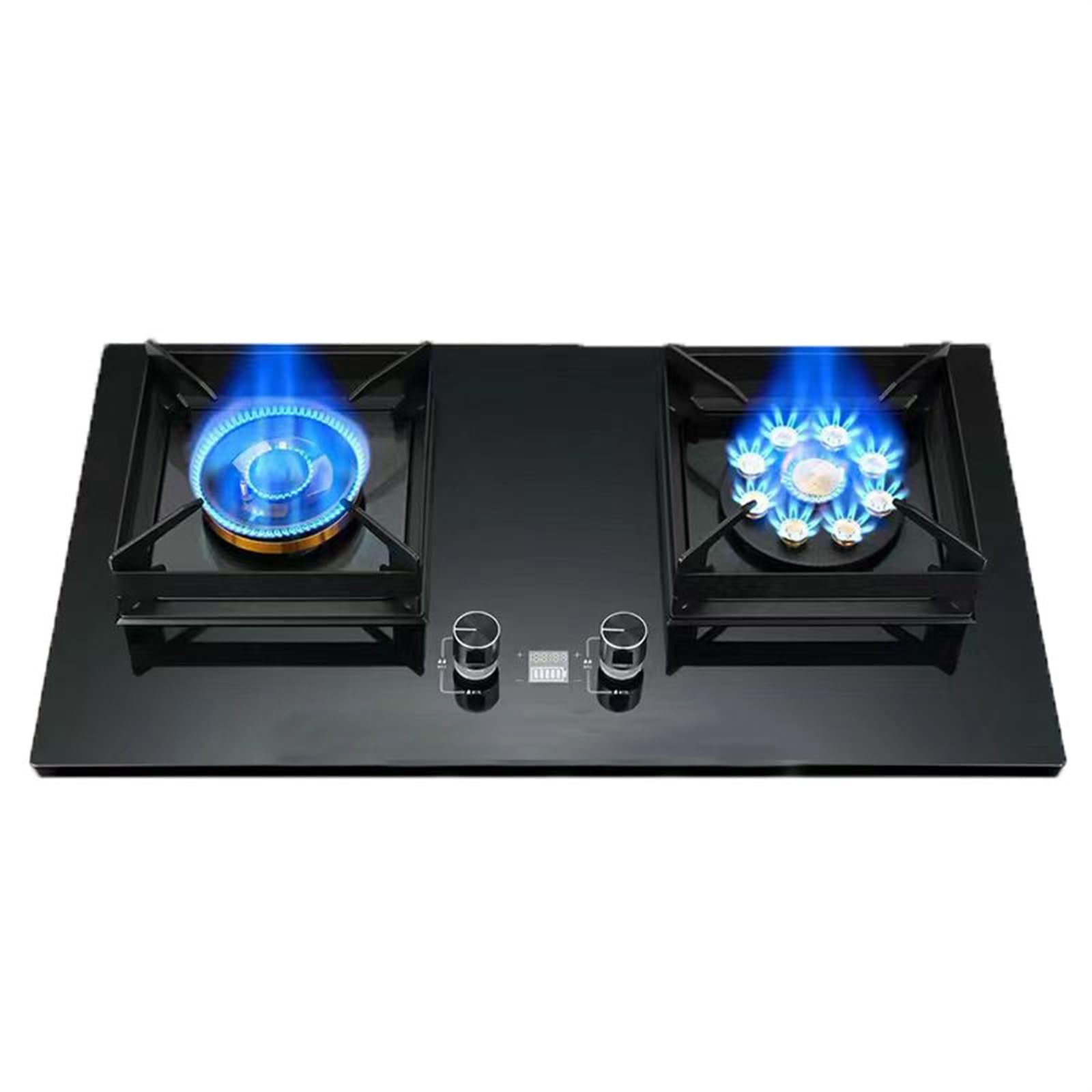 Cuisinière à gaz 2 brûleurs 5.2 kW en acier inoxydable avec minuterie intégrée pour gaz naturel NG