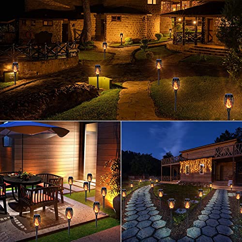 8 Stück Solarlampen für Außen Garten, Halloween Deko Solar Fackeln mit Realistischer Flammeneffekt, IP65 Wetterfest Solarleuchten Gartenfackeln Solarfackeln für Außen, Hinterhöfe, Gärten, Rasen – Bild 6