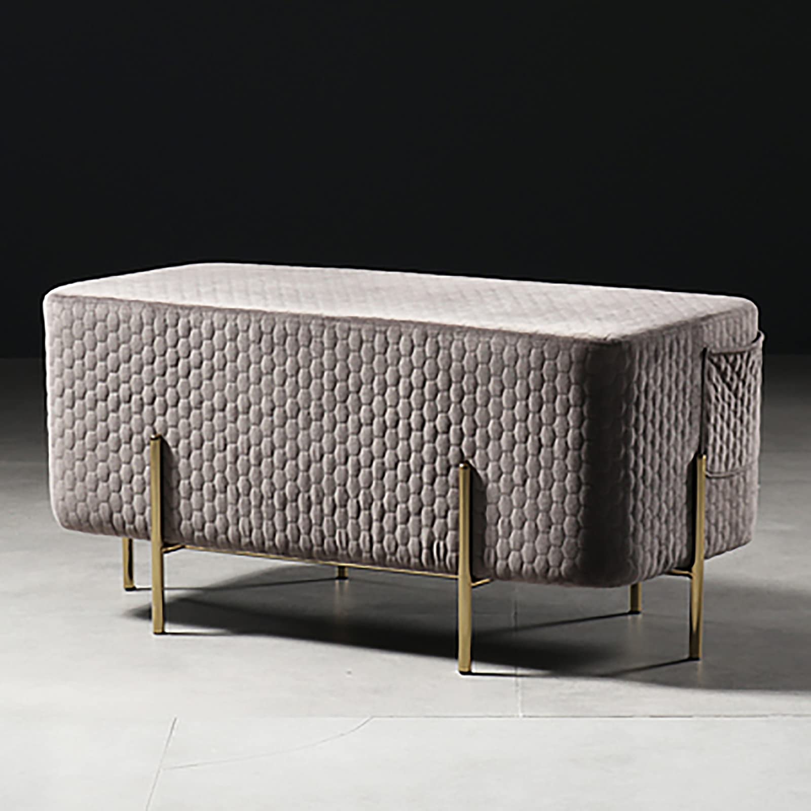SXZenSpace Soft Velvet Bench Seat,Premium Upholstered Footrest Accent Sofa Bench,Modern Shoe Changing Stool Multifunction Benches-B-Gray 88x45x44cm(35x18x17inch)