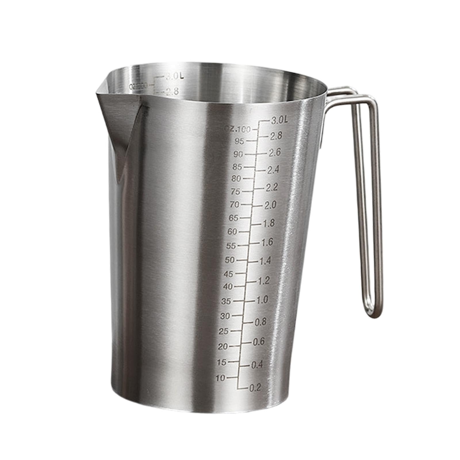 Taza Medidora de Acero Inoxidable, Taza Vertedora para Uso en Fábrica en Restaurantes Y Bares, Jarra Medidora de Líquidos con Escala, 3l, Individual