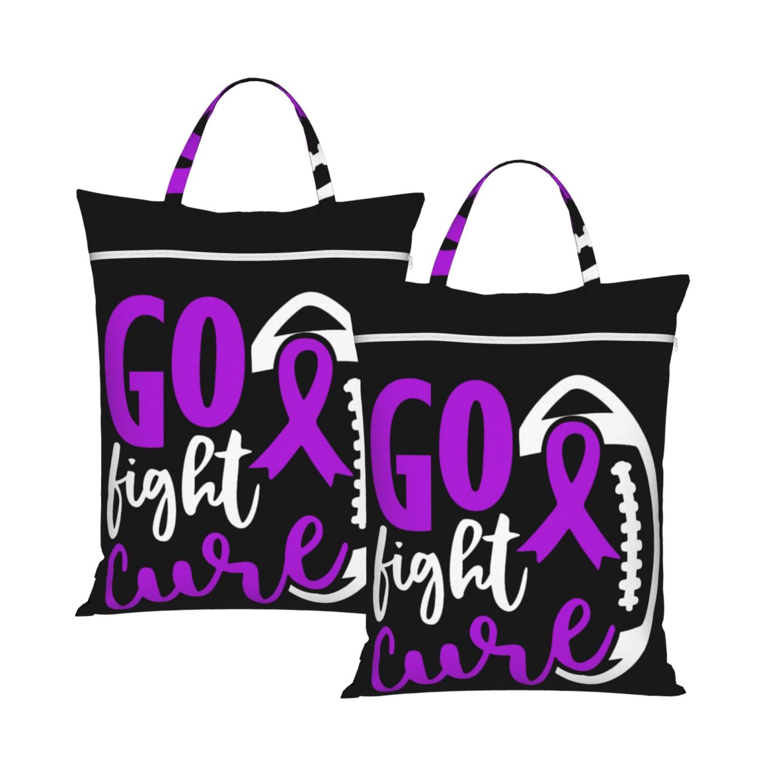 Cyanlit 2Pcs Alzheimers Awareness Purple Ribbon 2 Pcs Large Travel Laundry Bags Waterproof Wet Dry Bag For Travel,Swimming