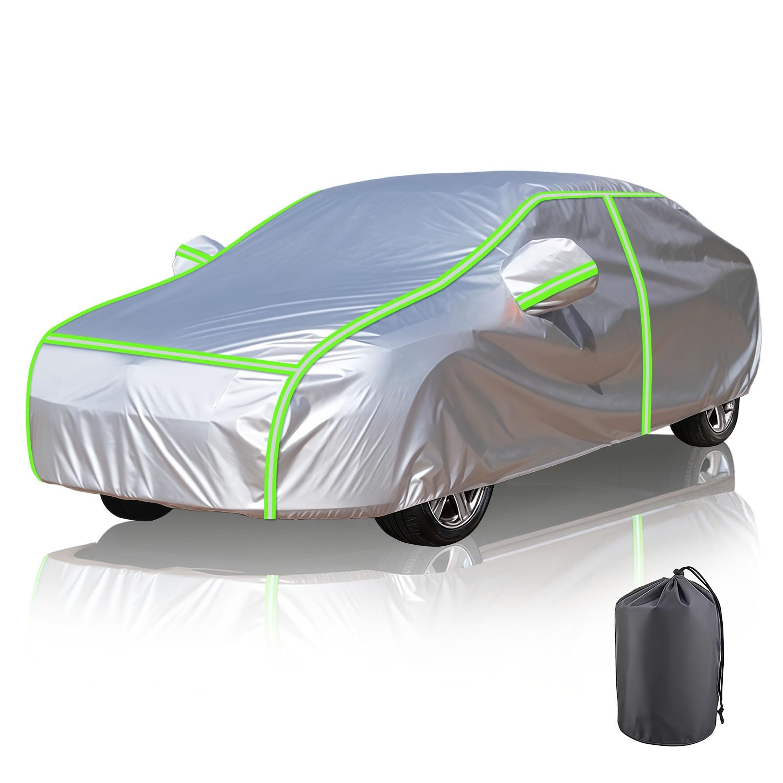 Winter Car Cover for Chevy Silverado 2500 HD Crew Cab 2025|6096*2180*1980 mm,Car Cover Waterproof,All Weather Protection from Rain Snow Wind UV，Breathable,with Reflective Strips Zipper Securing Straps