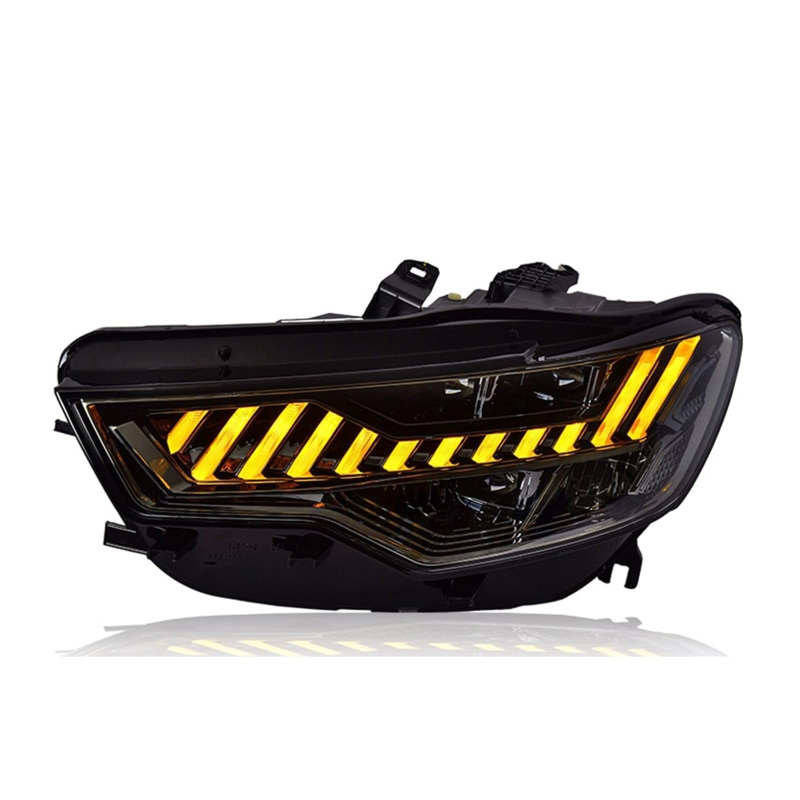Conjunto de faros LED de 1 par compatible con Audi A6 C7 2012-2015, faros delanteros Plug and Play con LED DRL giratorios, faros delanteros LED completos