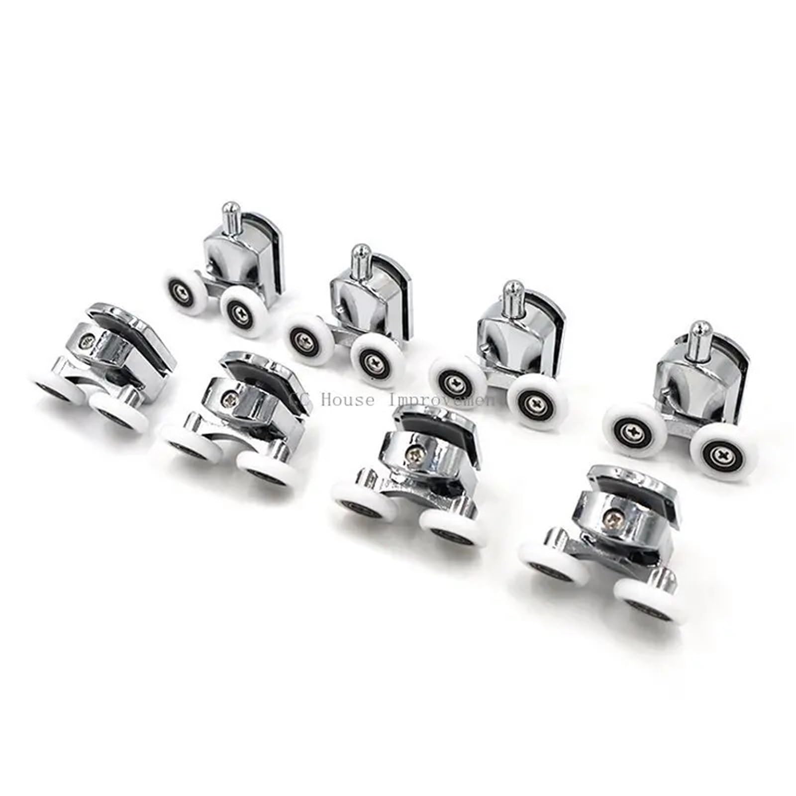 Rodillos De Puerta De Ducha Rodillos For Puerta De Ducha 23 Mm, 25 Y 27, Aleación Zinc, Con Rodamientos Doble Rueda Rieles Repuesto(4-upper4-down,23.0mm)