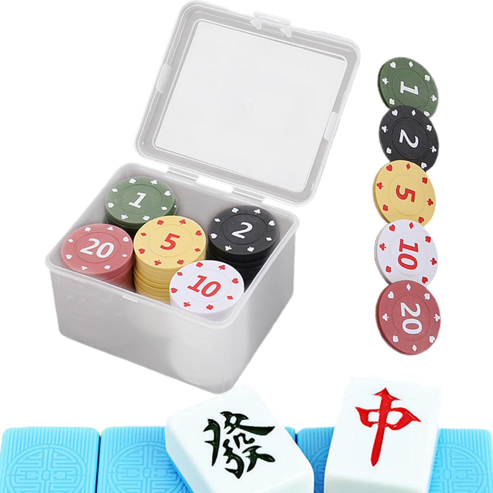 Poker Chips | Numbered Colored Game Supplies with Case,Professional Poker Chips,for Home Travel Night Tournaments Parties Holiday Birthday Offices Room Family Gathering Friends