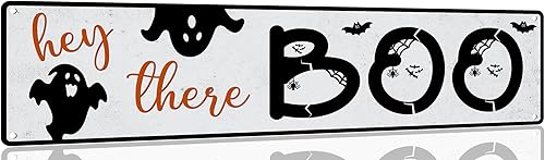 Vista 7 de Dsyvukt Letrero de metal con texto en inglés «Park Your Broom» con texto en inglés «Stay for a Spell» («Stay for a Spell») para cocina, hogar, W1