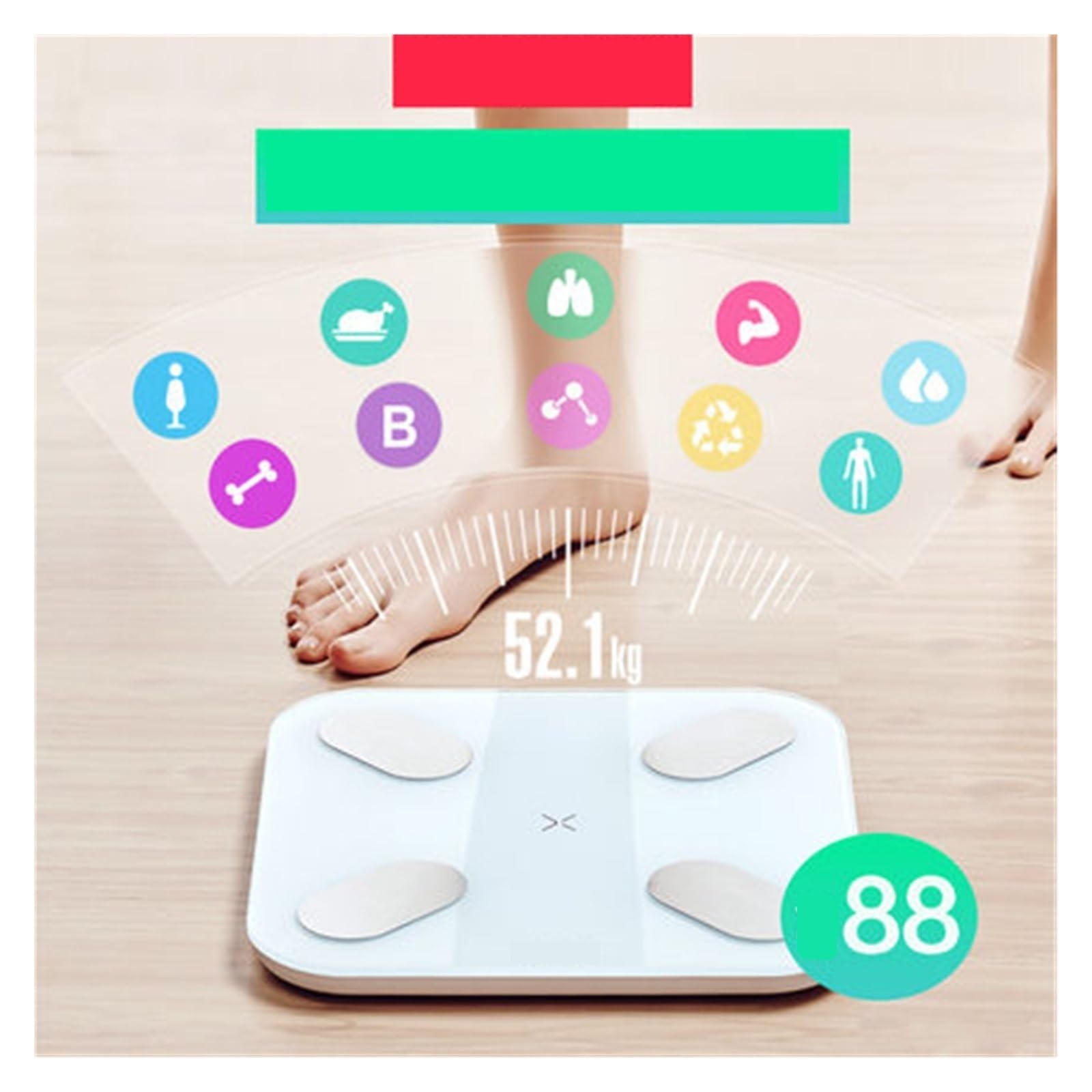 Bilance For Grasso Corporeo Smart Home For Di Precisione Misurazione Della Salute Strumento Pesatura Elettronico Preciso E Facile Da Leggere(White)