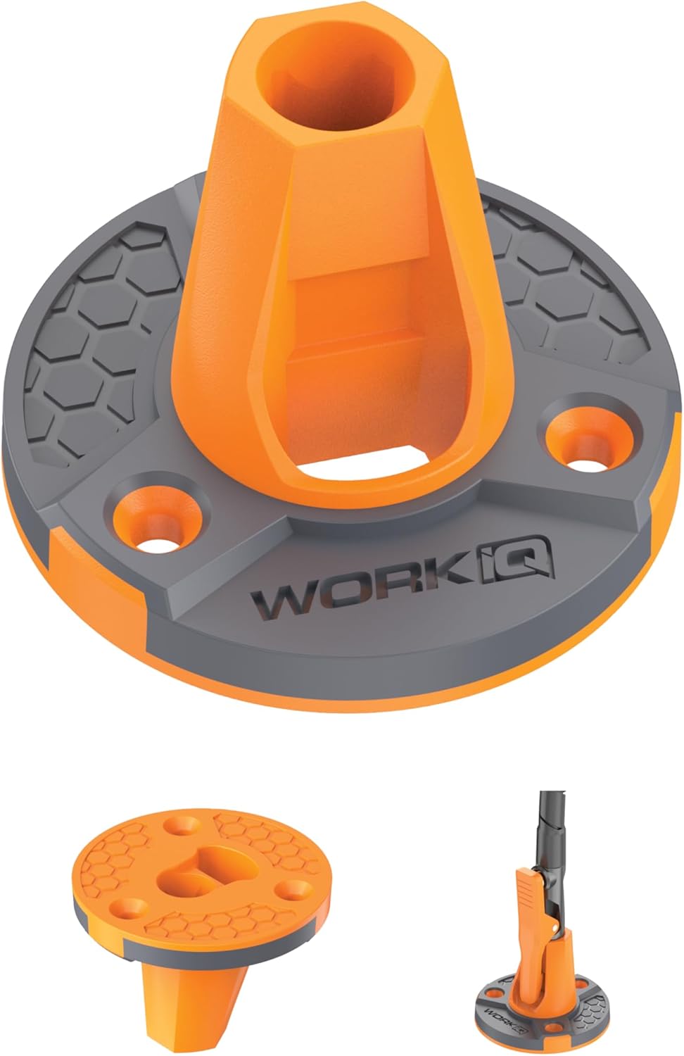 Work IQ Tools IQ Connect Bench Mount 3-Pack | Screw-Down Port for IQ Connect Accessory System | Reversible Design, Surface Mount and Flush Mount Options