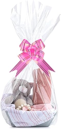 Miniatura 5 de Kolewo4ever Juego de 40 bolsas de celofán transparente de Pascua, 20 unidades, 16 x 24 pulgadas, bolsas de celofán, botellas de vino, envoltura de