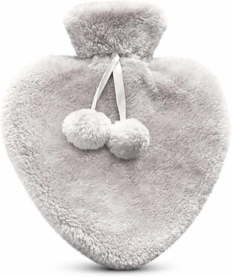 Happy Heaters Hot Water Bottle with Fluffy Cover – Pink, Ideal for Period, Back & Neck Pain Relief – for Women, Seniors & Kids – USA Version