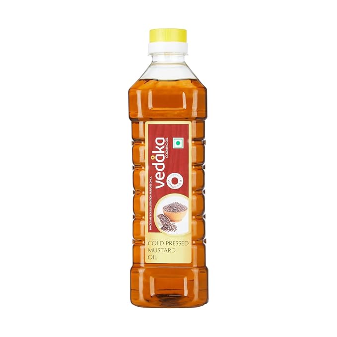 Amazon Brand – Vedaka Cold Pressed Mustard Oil (1 litre) | Cooking Oil | Omega 3 | 100% Vegetarian Oil at Rs. 199