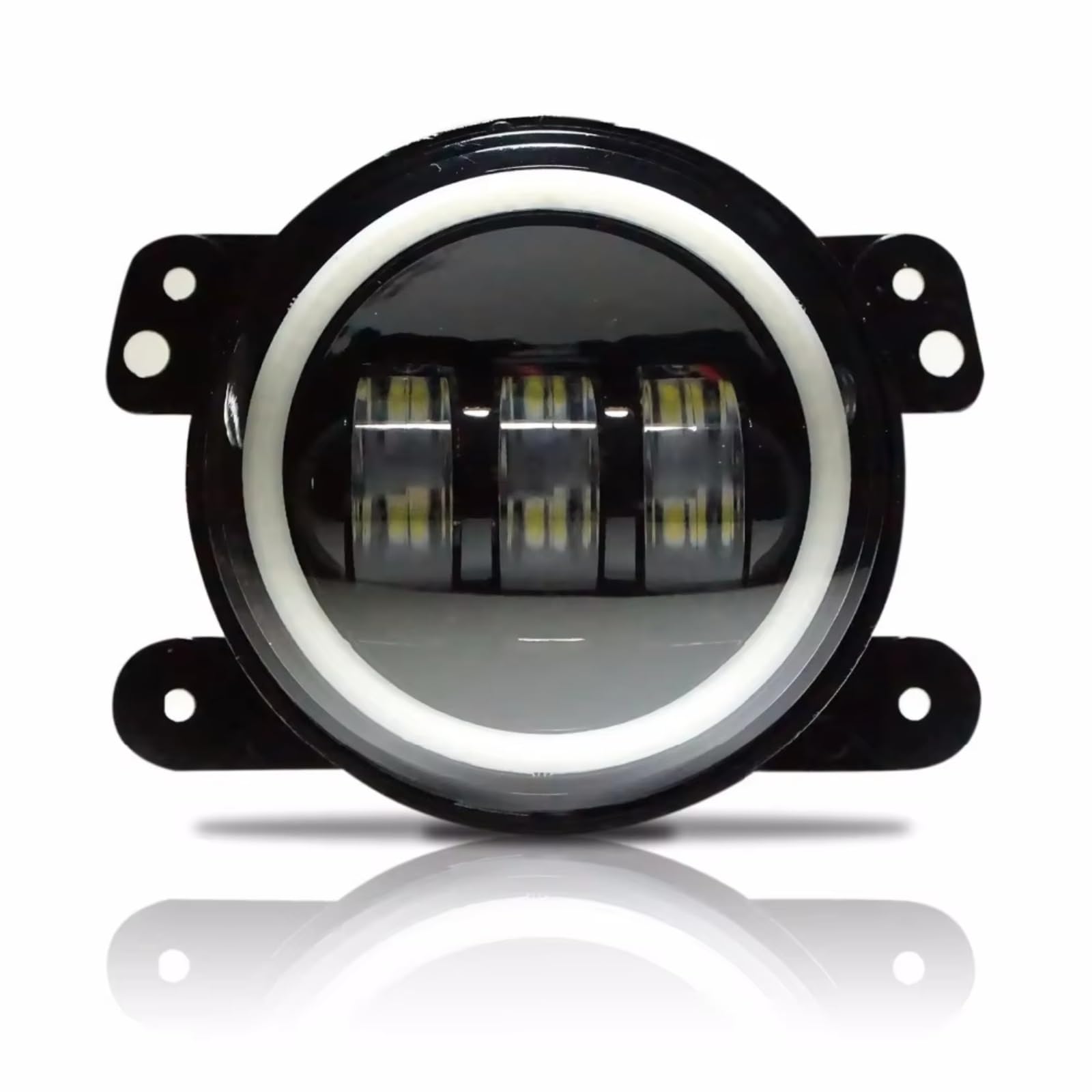 Fari Per Auto Per Jeep Per Wrangler JK JKU Per Rubicon Per Sahara 2007-2018 Auto 75W Rotondo 7 "Fari A LED + 4" Led Fendinebbia Halo Paraurti Anteriore Set Luci(Chrome)