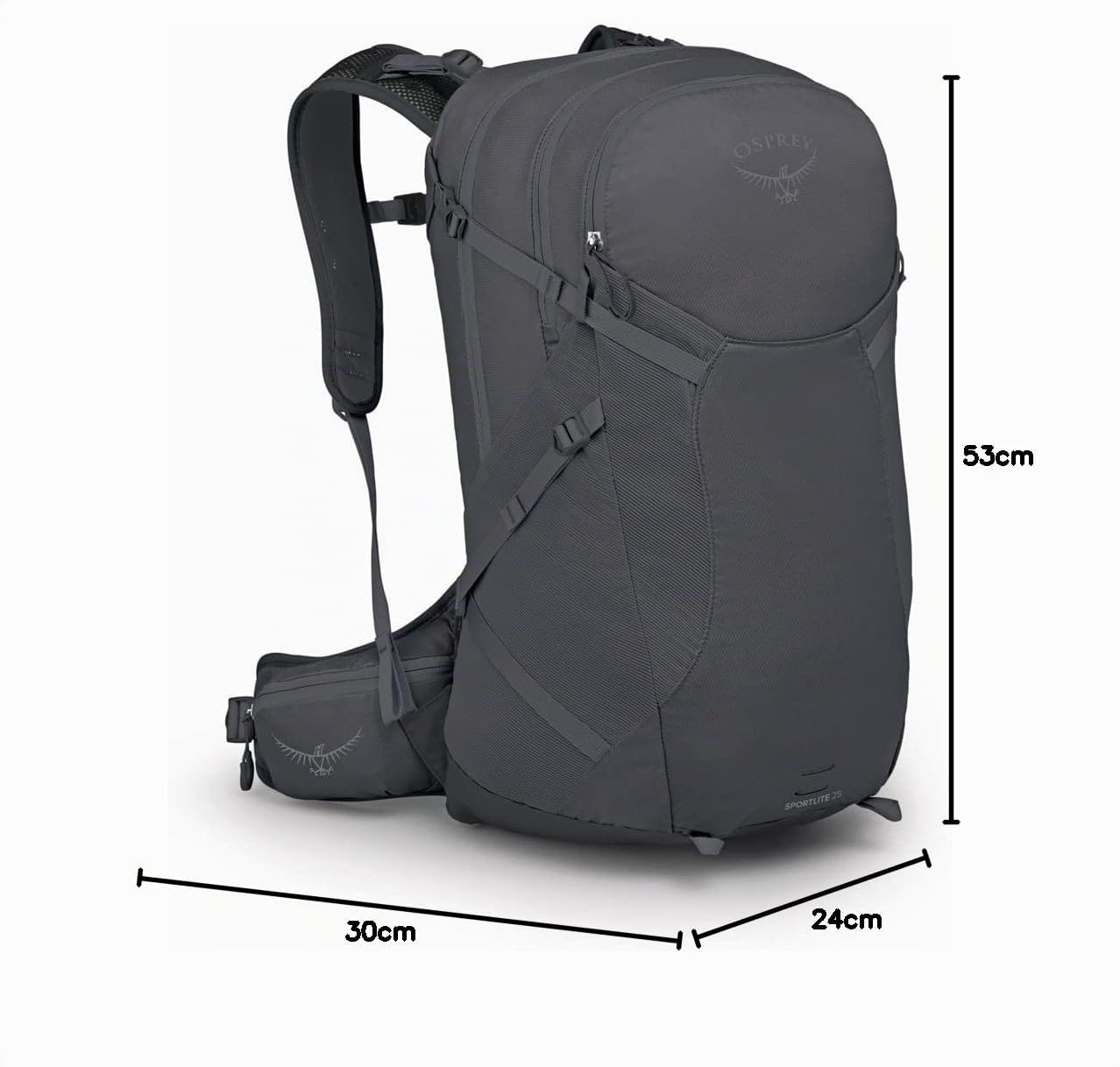 Osprey Sportlite Mochilas de senderismo unisex - Diseño minimalista y ligero - Panel trasero Airscape - Bolsillos para botellas de agua - Cinturón