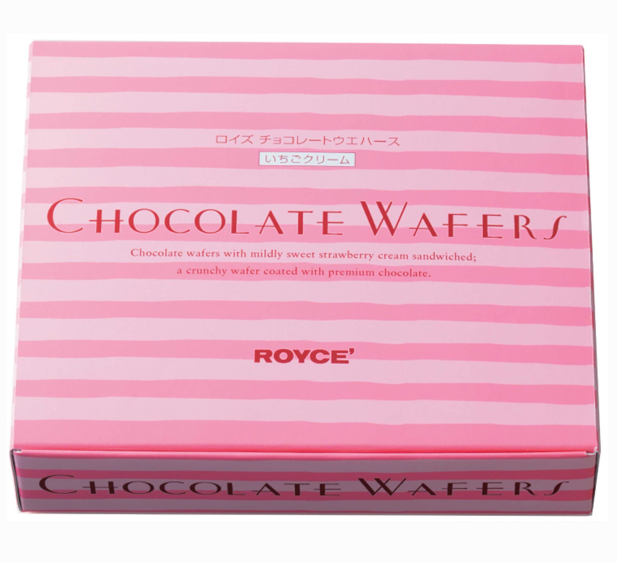 ROYCE' Chocolate Wafers "Strawberry Cream" - Chocolate Wafers with Flavorful Filling| Gourmet Snack for Gifting & Indulging | Japanese Chocolate from Hokkaido (12 Pieces of Chocolate)