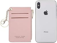 Vista 96 de Carteras pequeñas de cuero delgado para mujeres, tarjetero, cartera, monedero con llavero beige (B-Beige)