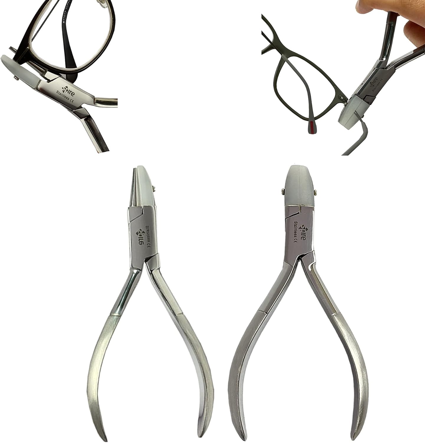 Spire tools ® Pair of Optical Pliers Set Round & Flat Nose