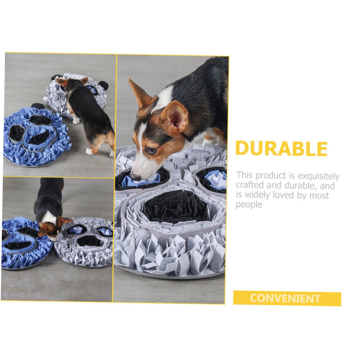 Gatuida Schöne Schnüffelmatte Hund Futtermatte 50x50cm Filzstoff rutschfest Pandaform Interaktives Spielzeug Für Welpen Und Kleine Hunde