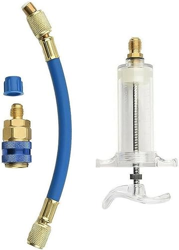 Miniatura 2 de Kit de inyector de aceite y tinte de CA con acoplador rápido, inyector manual de tinte de aceite, herramienta refrigerante con conector SAE de 14"