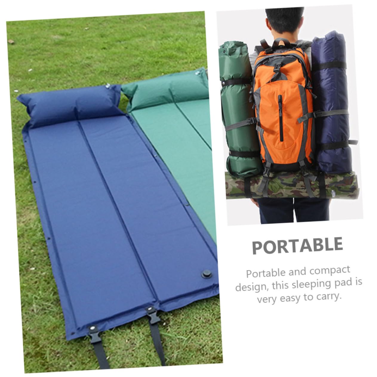 FOYTOKI Wear-Resistant Camping Mattress Thick Mattress Topper Sleeping Pad for Outdoor Adventure