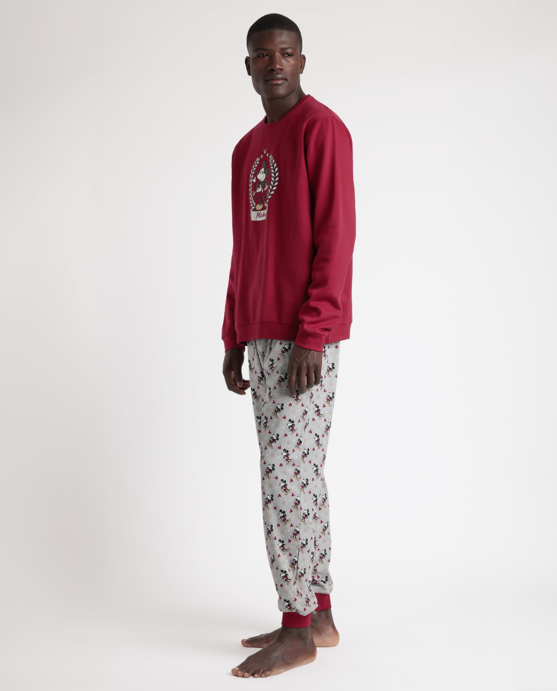Disney Pijama Manga Larga King Mickey para Hombre