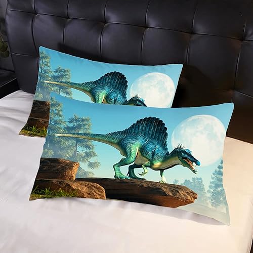 Miniatura 3 de Juego de funda de edredón para niños, tamaño individual, funda de edredón de dinosaurio, juego de ropa de cama con dibujos animados en 3D para