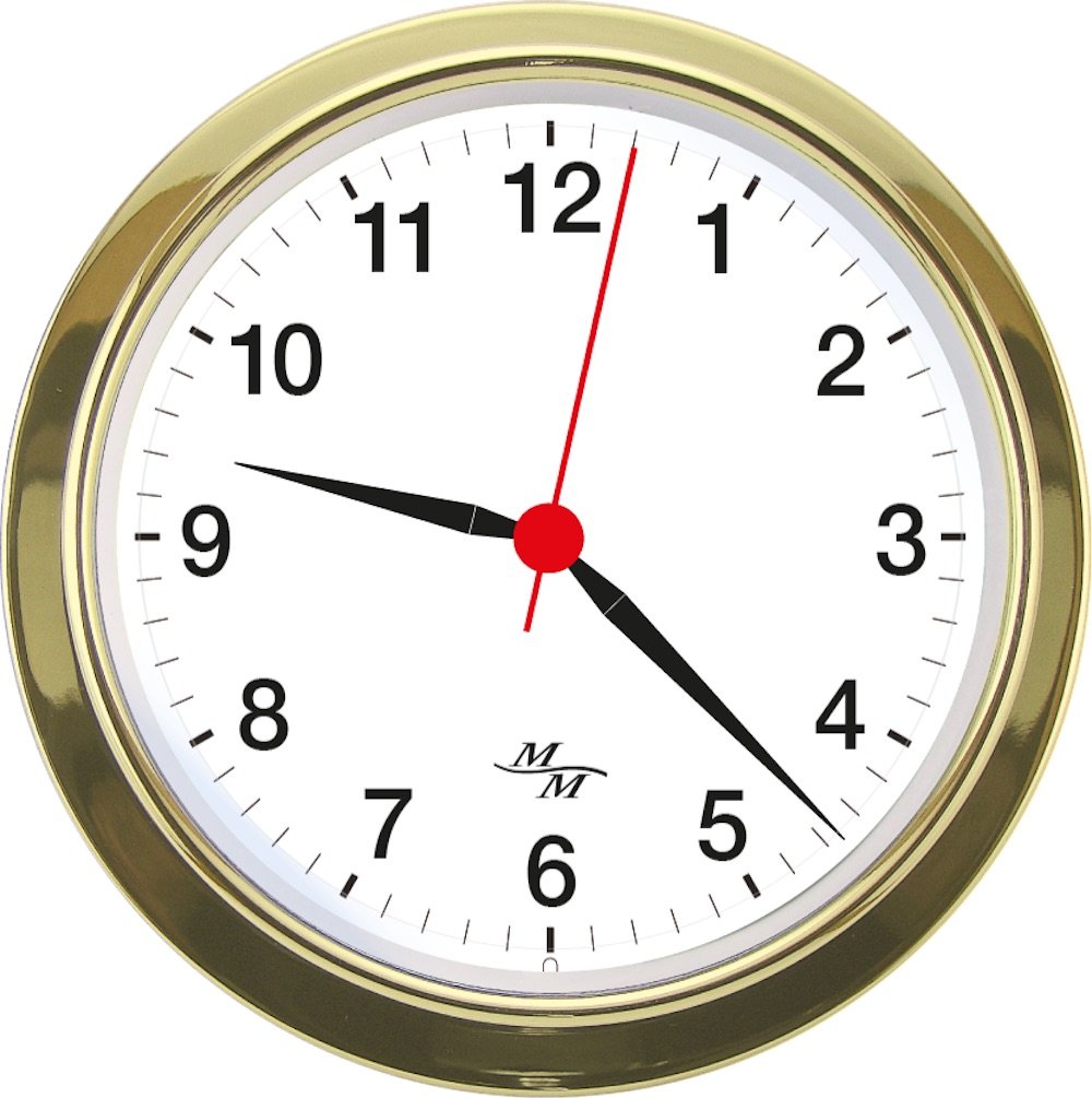 Master-Mariner First Light Collection Nautische Kabine, Geschenk-Set, 14,6 cm Durchmesser, Uhr und Komfort-Messgerät, Gold-Finish, klassisches weißes Zifferblatt