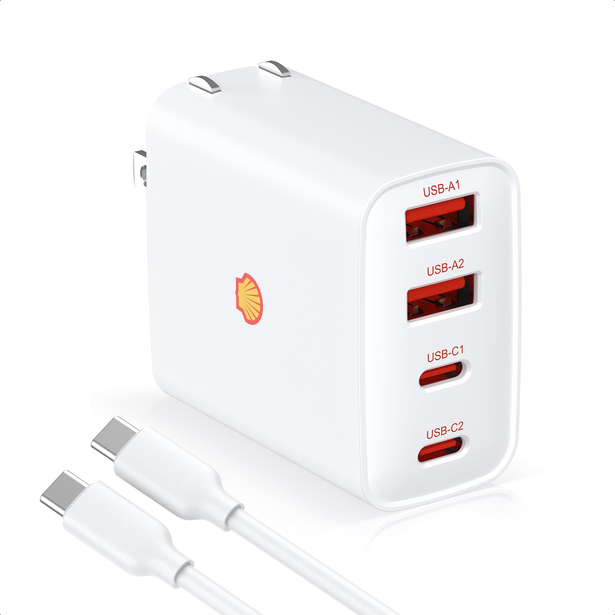 Shell 急速充電器 合計40W 4ポート タイプc充電器 USB-Cケーブル…