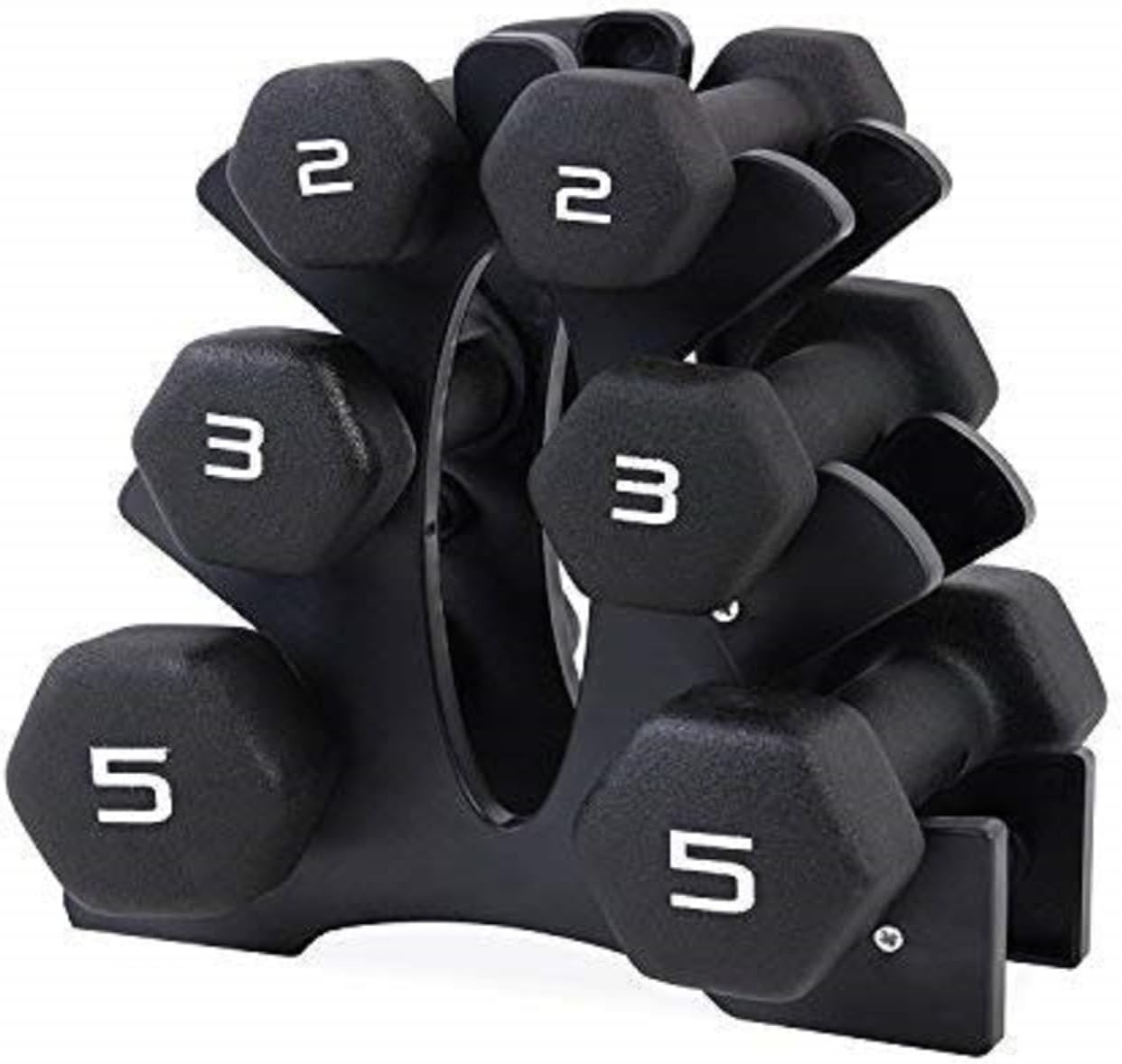 Barbell Neoprene Dumbbell Set with Rack