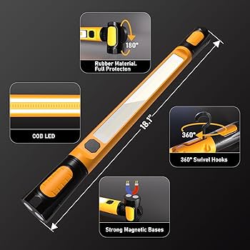 Crystals Rechargeable LED Work Light - 3000 Lumens, 5000mAh Battery