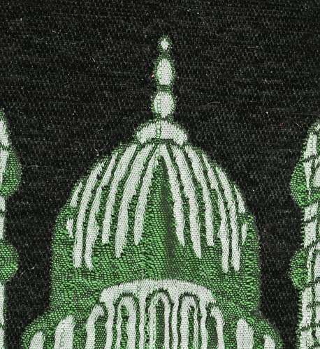 Image of Velvet Floral Janamaz Mat | Prayer Mat /Meditation Janamaz for Namaz /Meditation Mat /Muslim| Size 27x50| Washable Soft Prayer Mat (Black - Green)
