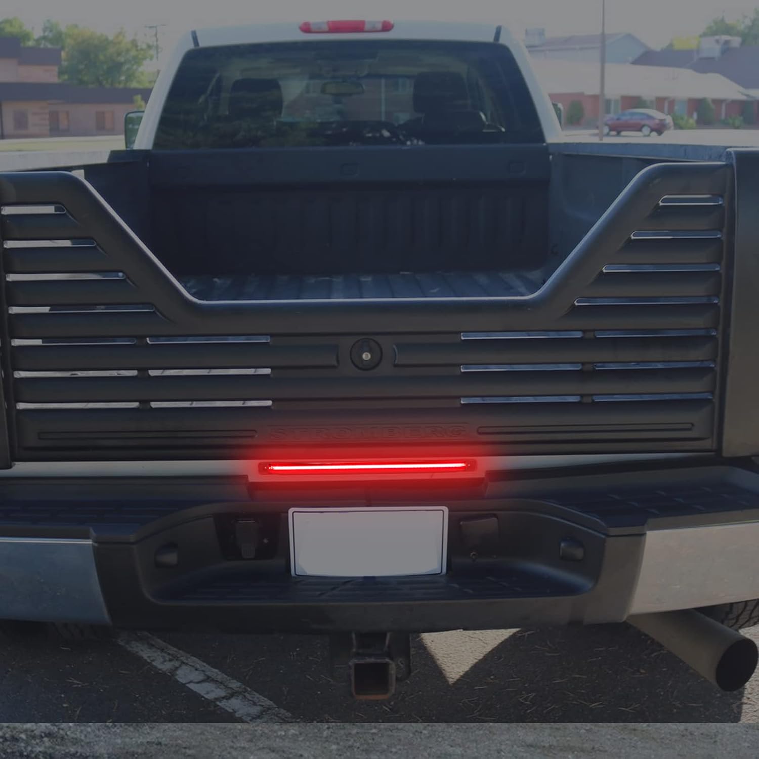 LED Tailgate Stop Lamp Replacement for Silverado Sierra 2500HD 2001-2014, Silverado Sierra 3500HD 2007-2014, Rear Red Brake Light Bar with Ventilation Holes, Replace OE 15248604