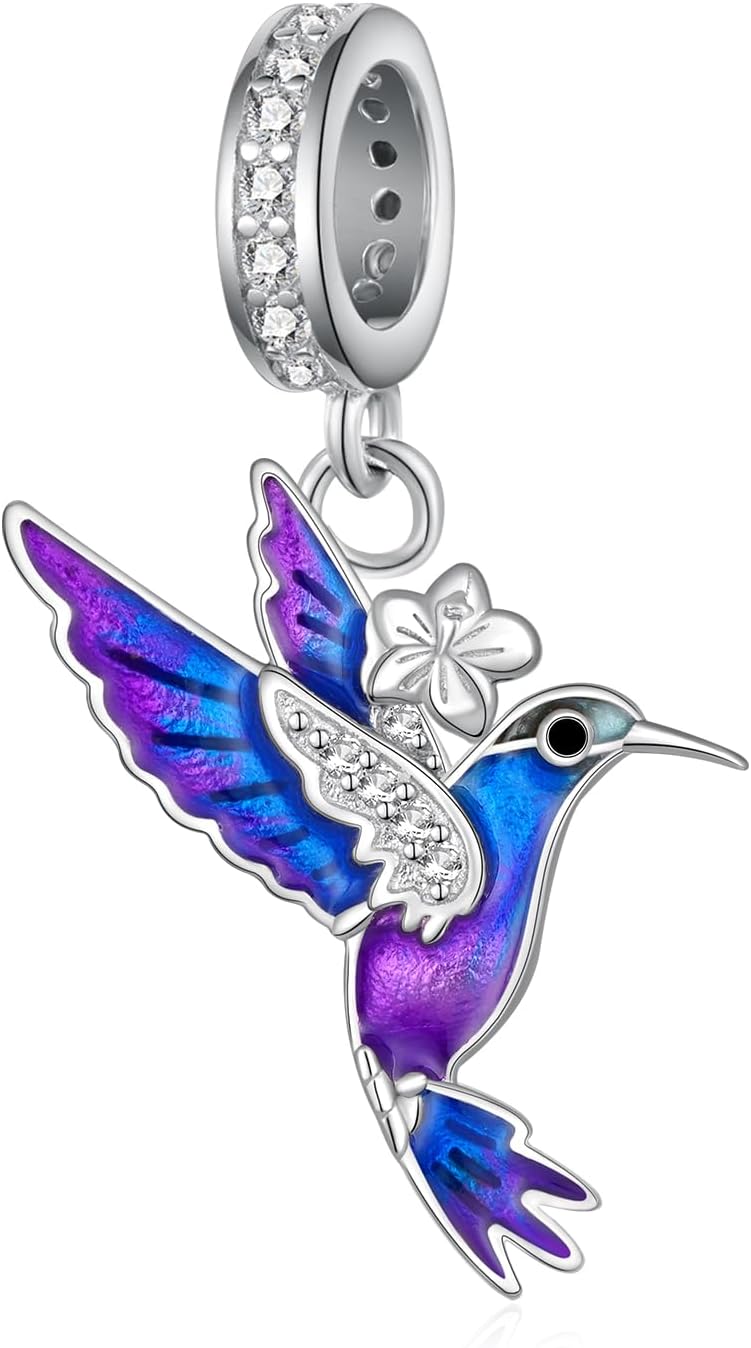 Hummingbird Charm 925 Sterling Silver Hummingbird Charm for Bracelets Hummingbird Jewelry Gifts for Women