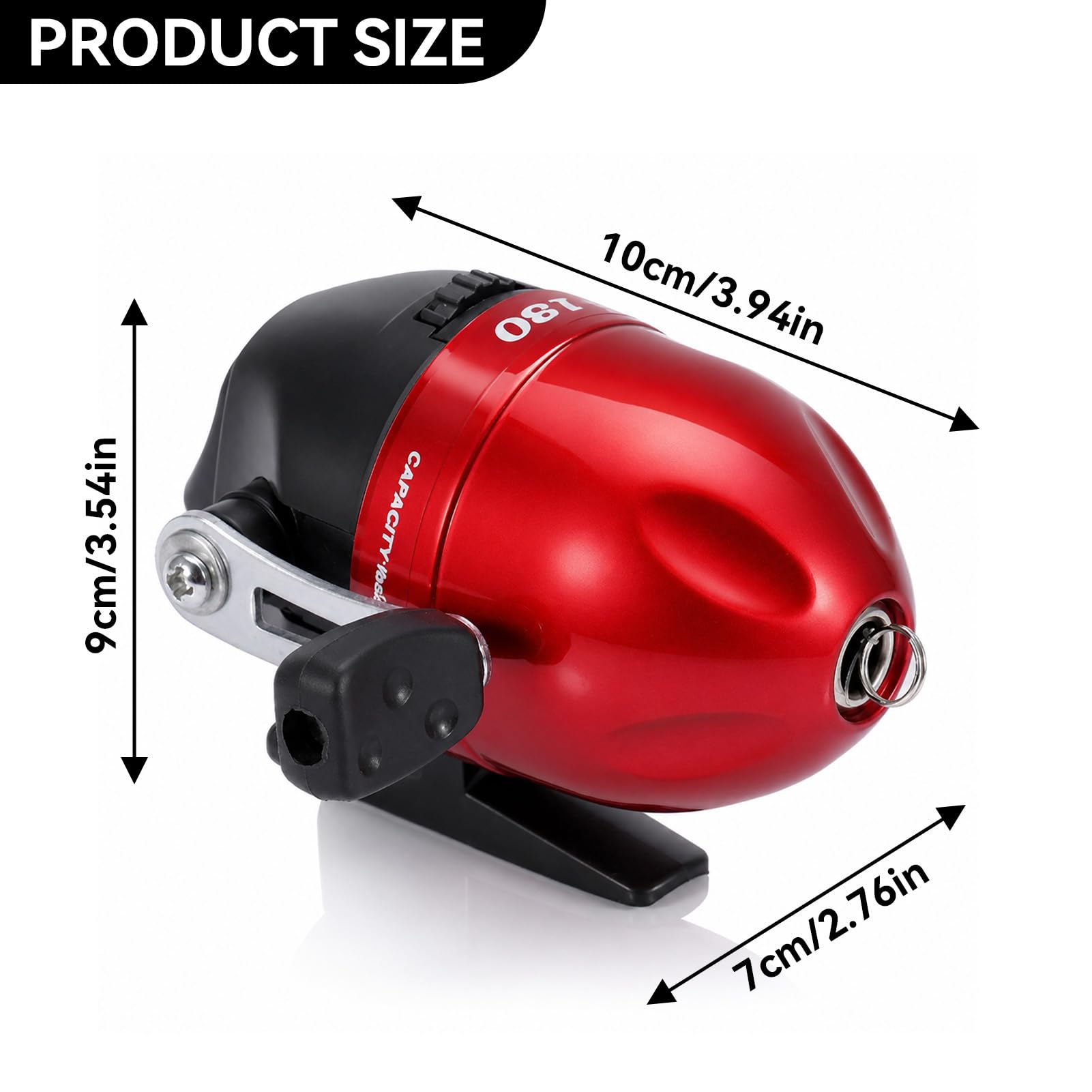 Spincast Fishing Reel, High Speed 2.6: 1 Gear Ratio, Mini Closed Face Fishing Reel Built in Close Tackle with Fishing Lines for Fly Fishing Baitcasting Freshwate Saltwater (Red) : Sports & Outdoors