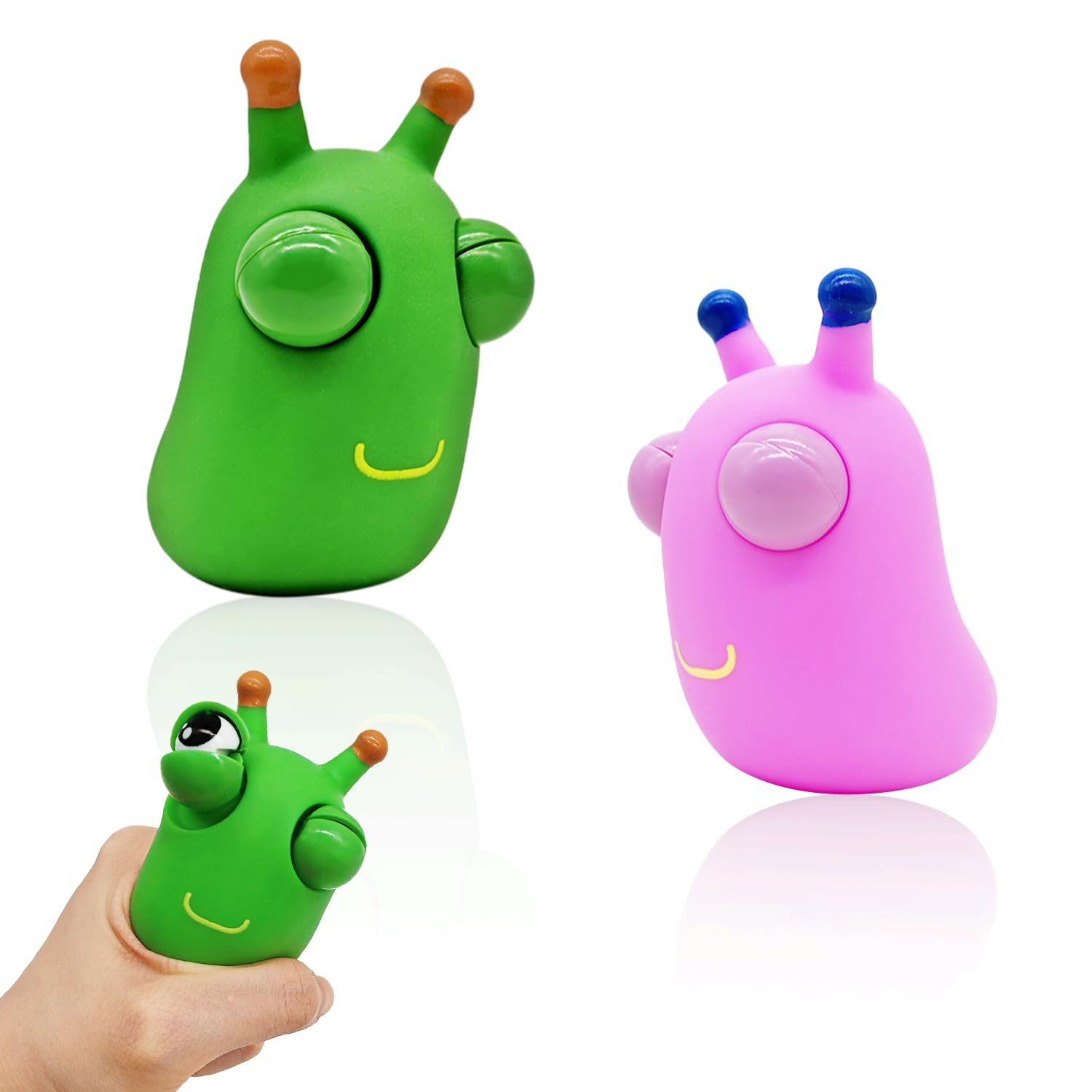 Cuackamily 2PCS Juguetes Blandos para Apretar, Squeeze Juguetes, Eyes Popping Squeeze Toys, Juguetes Sensoriales Juguetes Antiestres Squeeze, Regalos Cumpleaños Fiestas para Adultos y Niños
