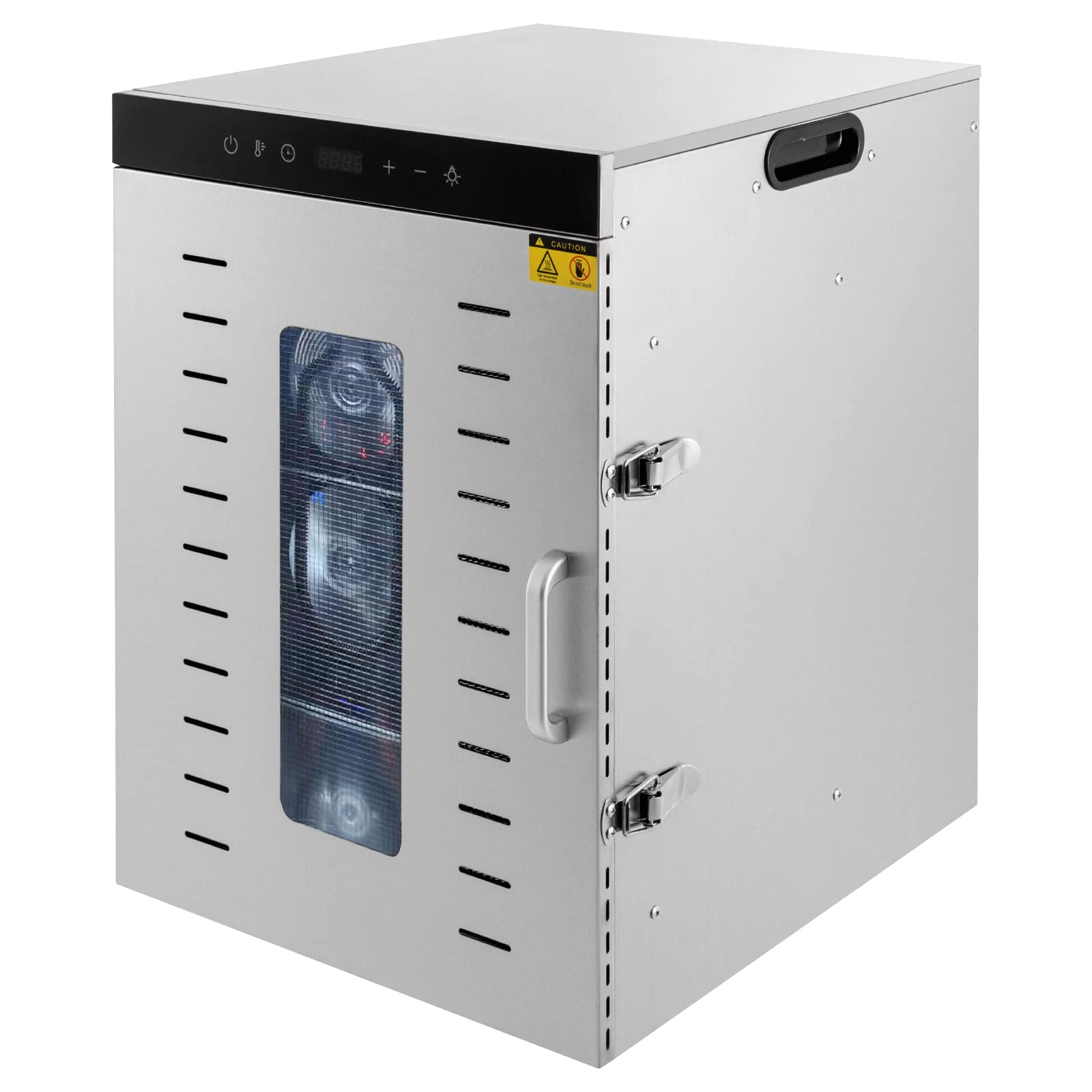 Commercial Dehydrator for Jerky, Large Drying Space with 16 Stainless Steel Trays, 1350W Dehydrated Dryer, 24H Timer, 194°F Temperature Control, for Herbs, Meat, Fruit, and Yogurt