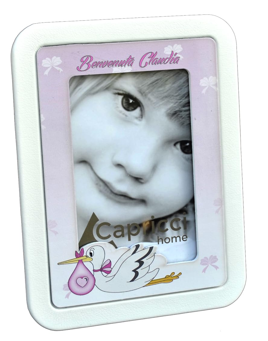 Dolce Arrivo: Set regalo tema Cicogna con Diario e Portafoto da tavolo Neonato nascita (Rosa)