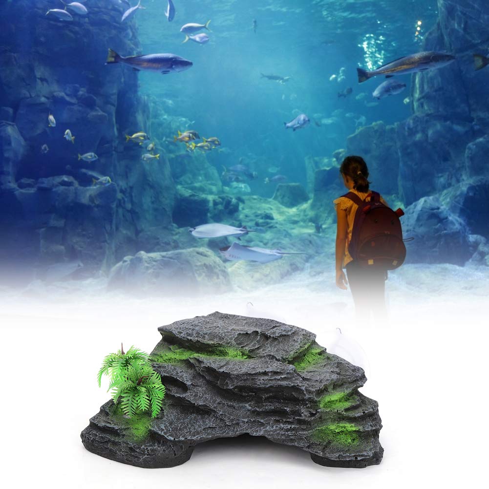 Fdit Grotta Galleggiante per Tartarughe, Piattaforma in Resina Artificiale, Decorazione Acquario, Isola per Rettili, Ornamento Serbatoio di Pesce