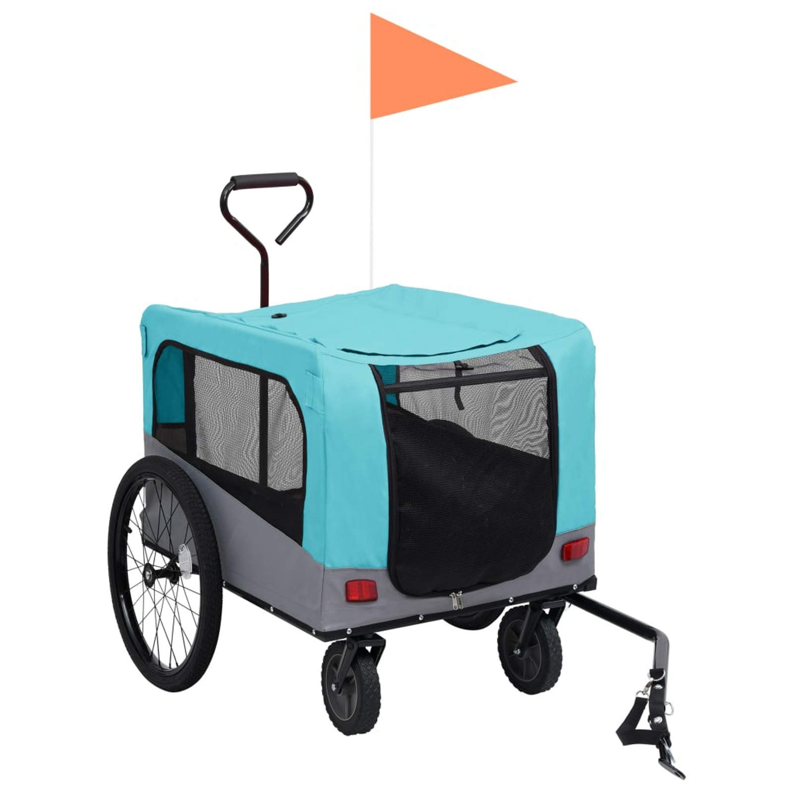 Remolque de bicicleta para mascotas 2 en 1 y cochecito para correr, amarillo y gris