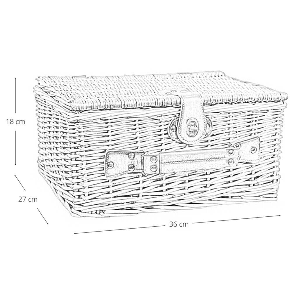 Cesta de almacenaje de mimbre natural con asa, 37 x 26 x 18 cm de altura