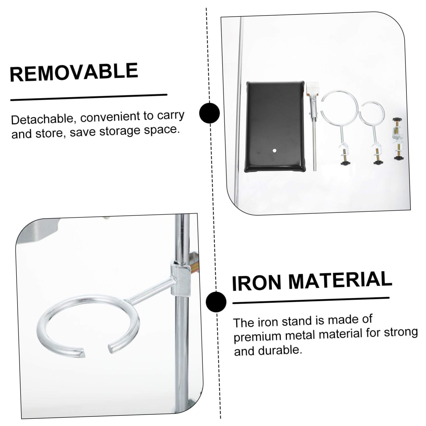 Holibanna Support de Laboratoire avec Base Stable Kit Complet pour Fixation et Support Instruments Chimiques Matériel de Laboratoire pour Expériences de Filtration et Chauffage