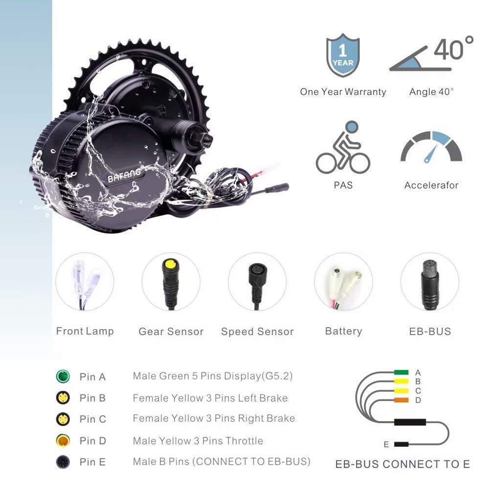 Buy Electric Bike Mid Drive Motor Kit 750W Electric Bicycle Conversion
