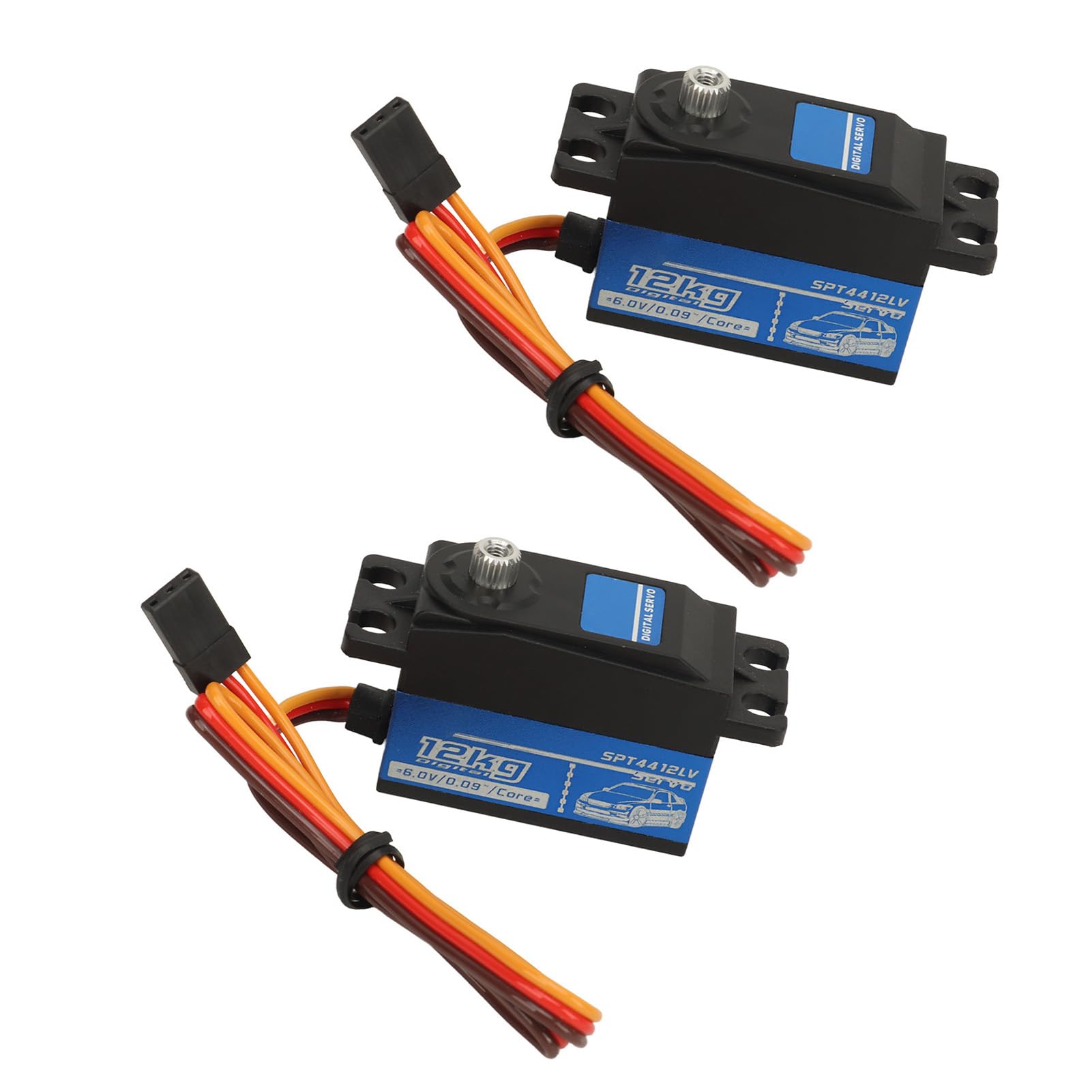 Fydun Servo Digitale Blu 12 kg capacità Anti interferenza Ad Alta sensibilità con Servo Braccio Servo in Metallo per 1/10 RC Auto Barche Famiglia Applicata