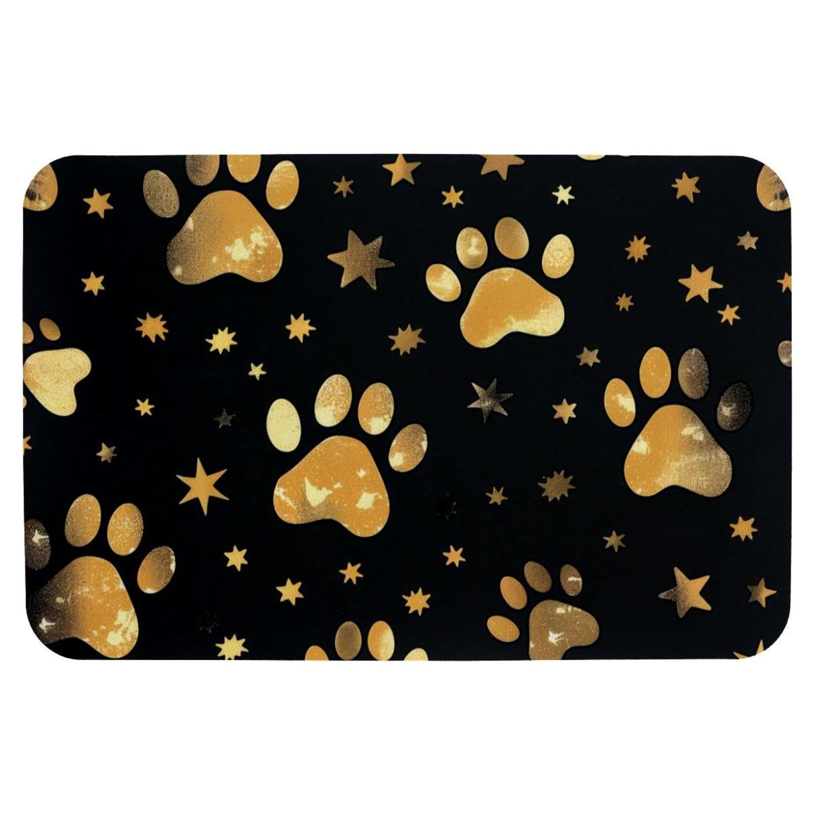 Tapis de bain motif chien doré pour une douche moderne et propre