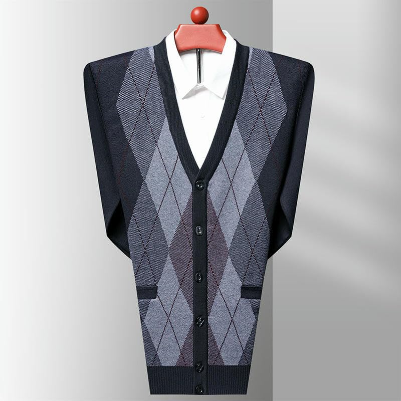 Men's Autumn Knit Long Sleeve Thick Warm Business Wool Cardigan4